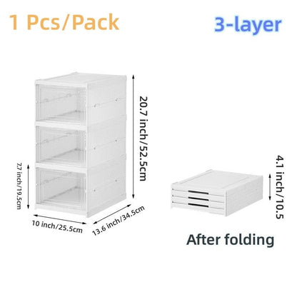 SearchFindOrder China / 6-layer 6-Tier Stackable Sneaker Storage: Transparent, Dustproof, Foldable Shoe Boxes