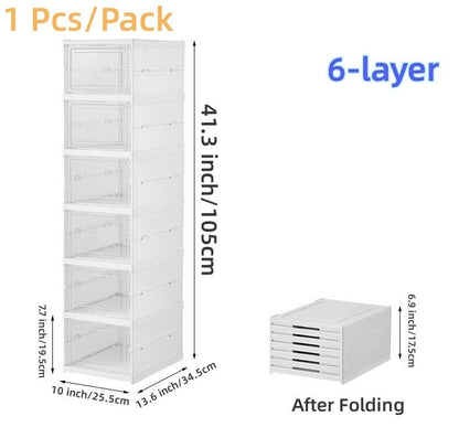 Multi Tier Stackable Sneaker Storage: Transparent, Dustproof, Foldable Shoe Boxes