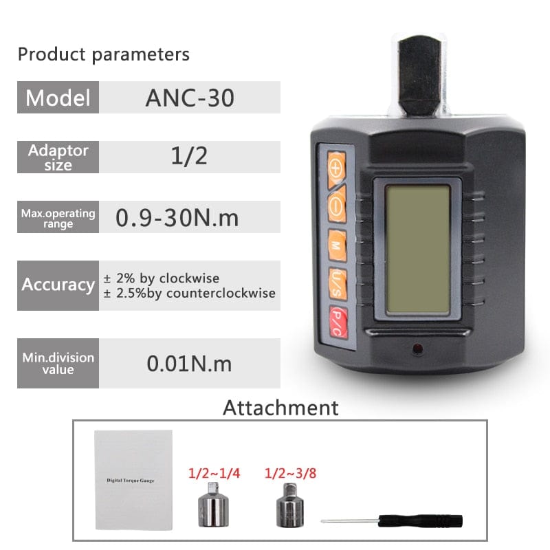 SearchFindOrder China / ANC-200 green Adjustable Digital Torque Wrench Set 340NM, 3-Pc with Adapter for Bike, Car Repair