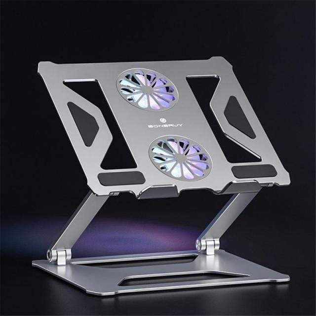 SearchFindOrder China / Grey Aluminum Foldable Laptop Table Stand With Double Cooling Fans