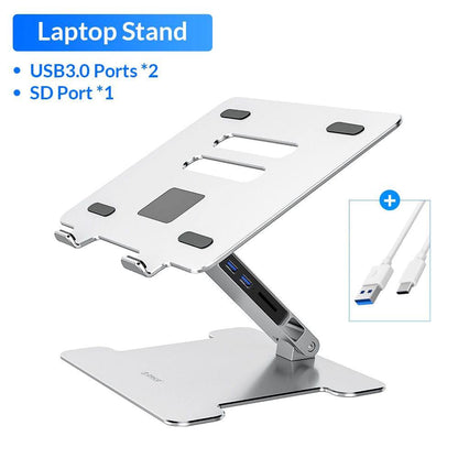 Aluminum Foldable Laptop Cooling Stand with USB 3.0 Hub - Smart Shop (Online Store for wise shoppers) 