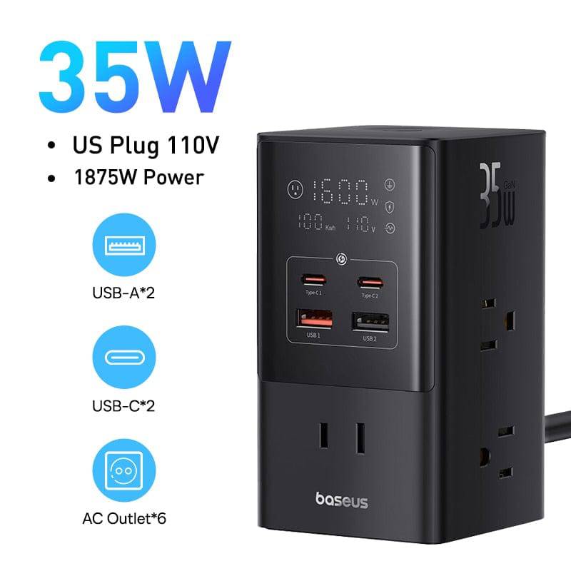 RapidCharge 7-in-1 Power Hub with 35W Fast Charging and Digital Display for Phones - Smart Shop (Online Store for wise shoppers) 