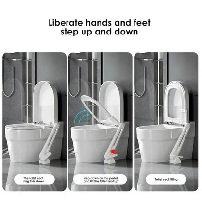 Universal Touchless Toilet Seat Lifter with Foot Pedal, Non-Touch Portable Toilet Lid Lift Pedal, Simple Hands-Free Toilet Cover Seat Opener