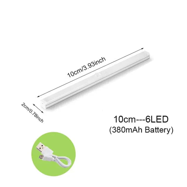 LED Motion Sensor Cabinet Light, Magnetic Motion Activated Light, Under Counter Closet Lighting, Wireless USB Rechargeable Kitchen Cupboard Night Lights, Motion Activated Light Bar