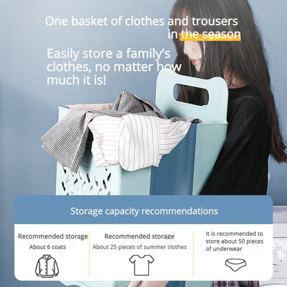 Collapsible Hanging Laundry Basket with Handle Storage Organization Dirty Clothes Basket