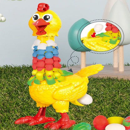 Colorful Feather Chicken Laying Plasticine Toy