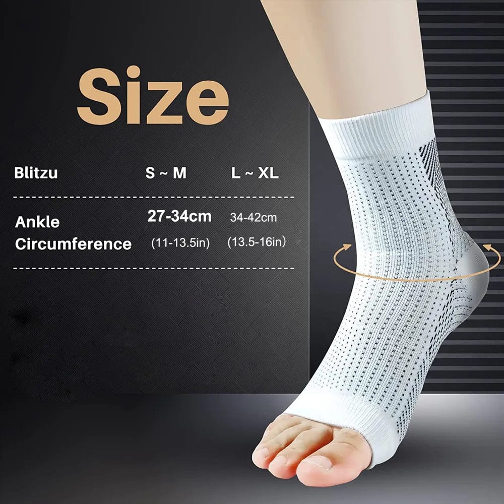 SearchFindOrder White / S/M ComfortStrid Ankle Compression Duo: Arch Support, Neuropathy Relief, and Soothing Nano Technology For Men and Women