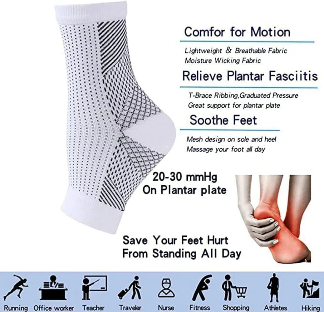 SearchFindOrder Red / S/M ComfortStrid Ankle Compression Duo: Arch Support, Neuropathy Relief, and Soothing Nano Technology For Men and Women