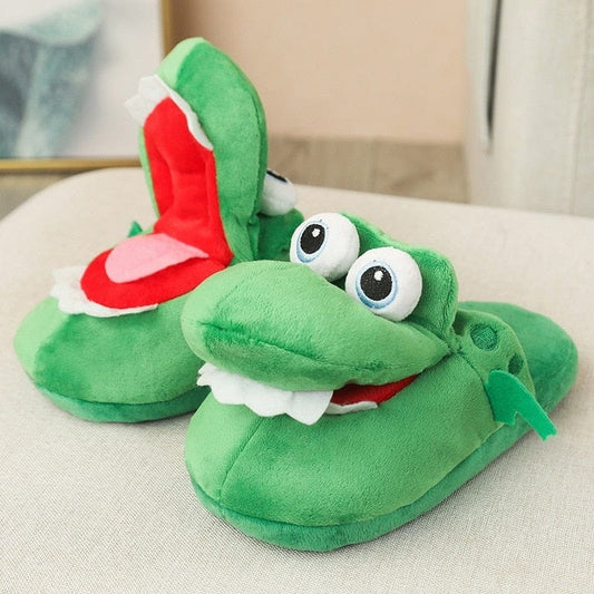 SearchFindOrder Green / 30-34/3-4.5 Comfy Dancing Crocodile Cotton Slippers