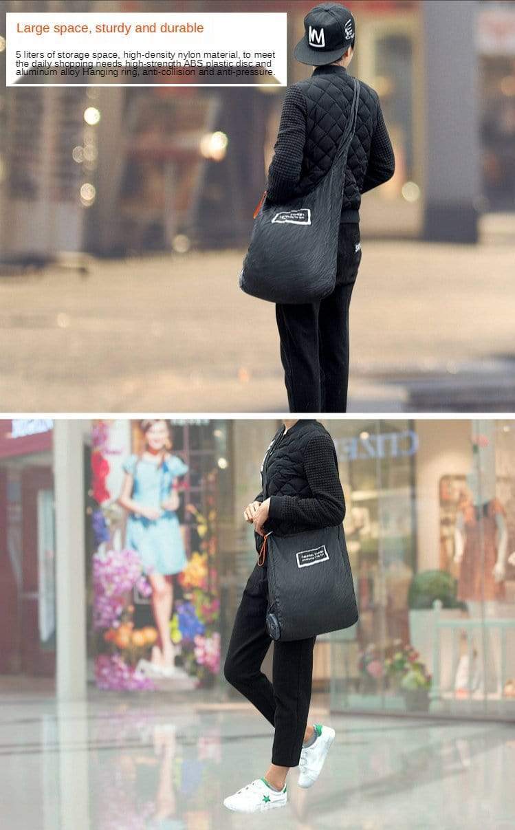 Compact Portable Reusable Eco-Friendly Retractable Shopping Bag