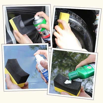 U-Shaped Multi-Purpose Car Tire Waxing Polishing Sponge (15 Pieces)