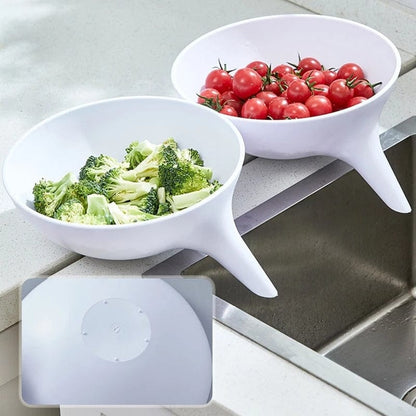 SearchFindOrder White Creative Non-Slip Vegetable Strainer Basket