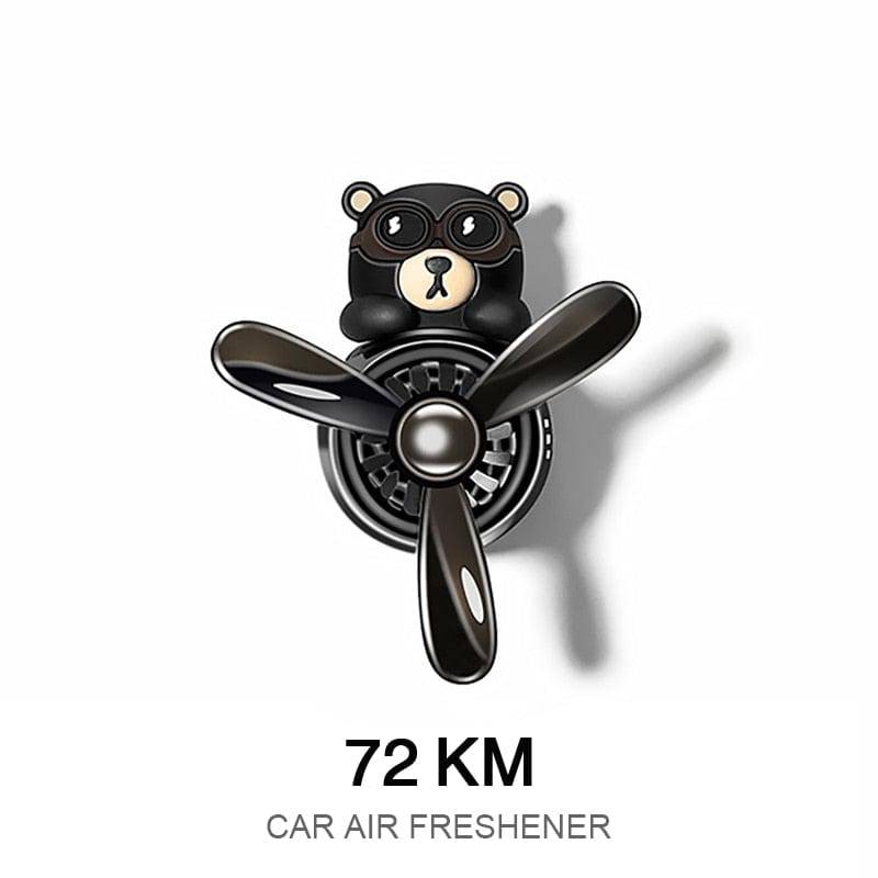 SearchFindOrder Black Bear / China Cute Bear Pilot Car Air Freshener with Rotating Propeller