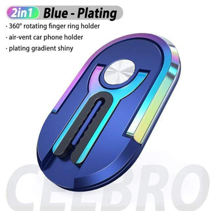 SearchFindOrder Dazzling Black Multifunction Ring Kickstand & Mobile Car Vent Holder