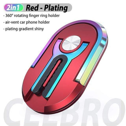 SearchFindOrder Dazzling Silver Multifunction Ring Kickstand & Mobile Car Vent Holder