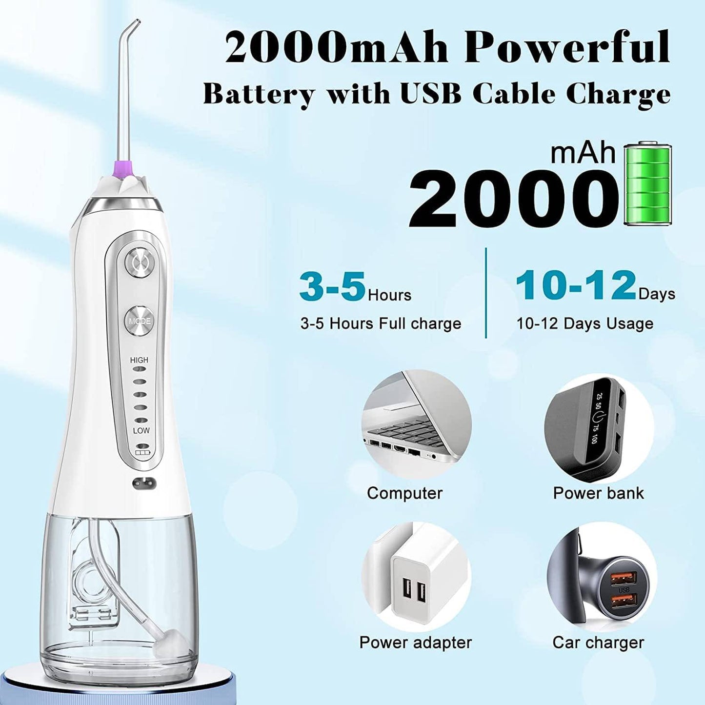 Cordless Advanced Water Flosser for Teeth, Gums, Braces, Portable Dental Care, USB Rechargeable, Waterproof - Smart Shop (Online Store for wise shoppers) 