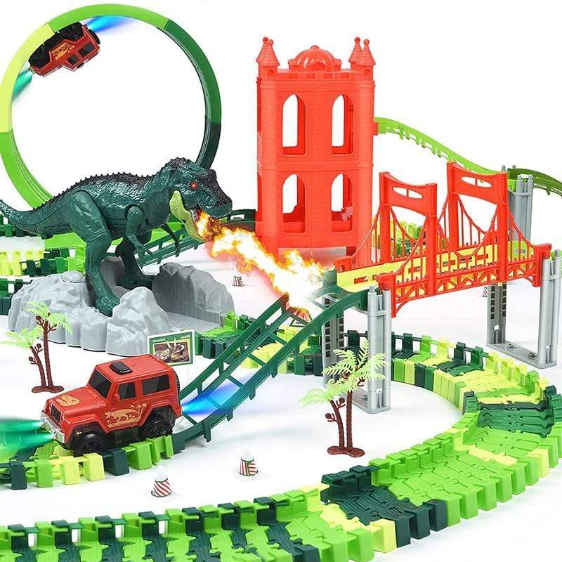 SearchFindOrder 146 Pieces Dinosaur 360° Loops Railway Track Set