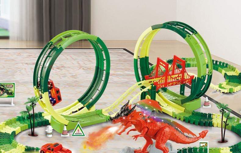 SearchFindOrder 170 Pieces Dinosaur 360° Loops Railway Track Set