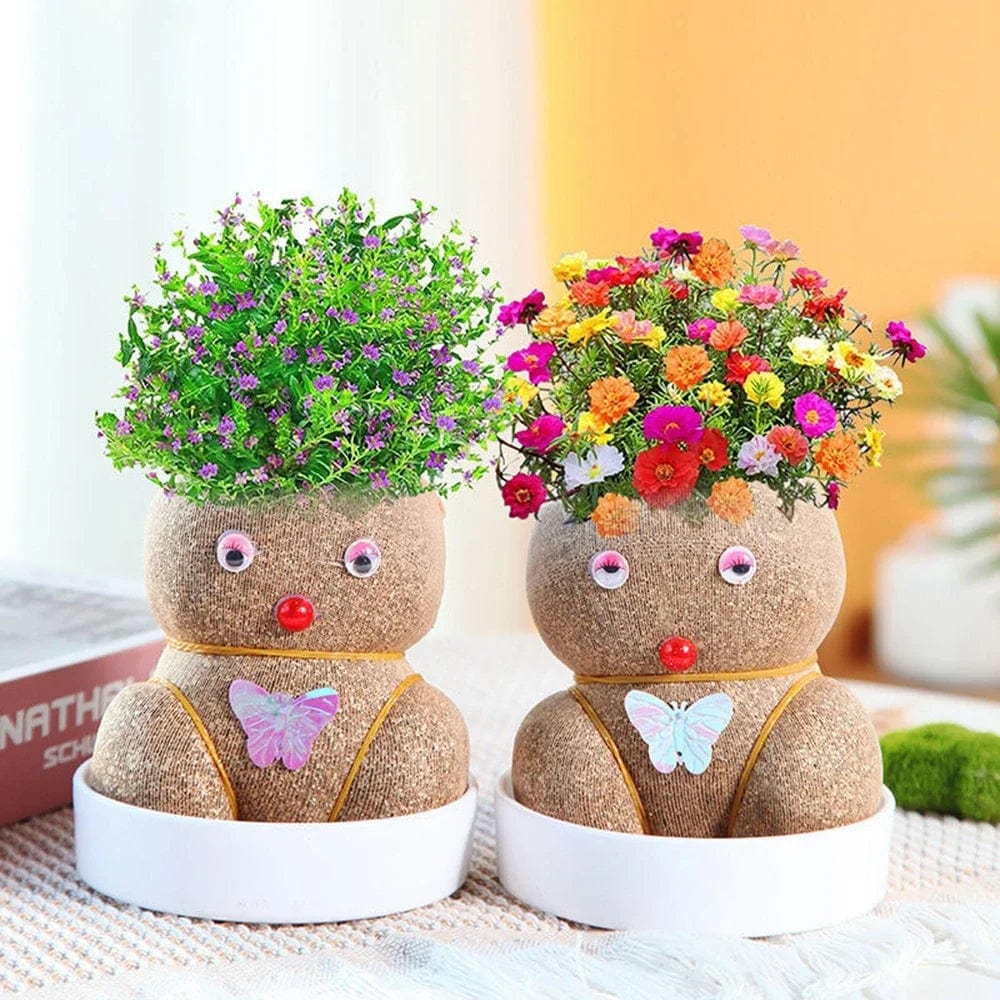 SearchFindOrder 1pcs-NO.03 DIY Grass Head Doll Indoor Decoration