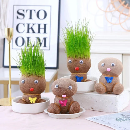 SearchFindOrder 1pcs-NO.02 DIY Grass Head Doll Indoor Decoration