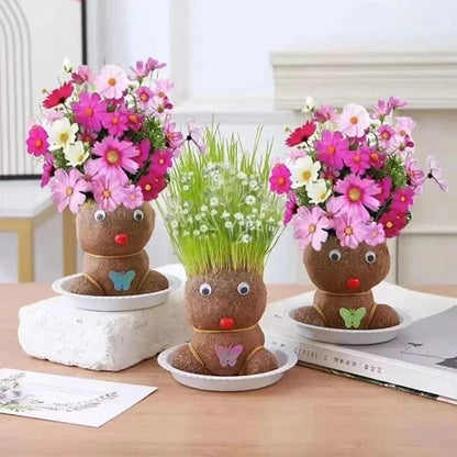 SearchFindOrder 1pcs-NO.01 DIY Grass Head Doll Indoor Decoration