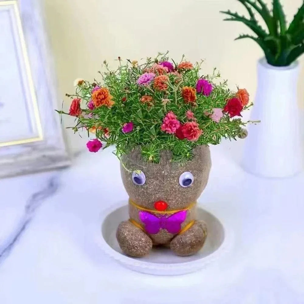 SearchFindOrder 1pcs-NO.04 DIY Grass Head Doll Indoor Decoration