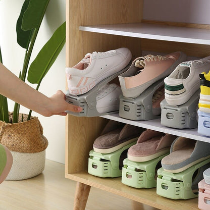 Double-Deck Closet Shoe Organizer