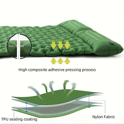 Double Inflatable Mattress with Built-in Pillow Pump