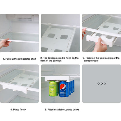 Double-Row Refrigerator Beverage Organizer for Pop, Beer and Soda Cans