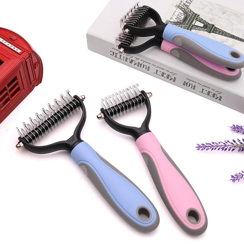 SearchFindOrder Pink / L Double-Sided Shedding Knot Cutter Tool for Dogs and Cats