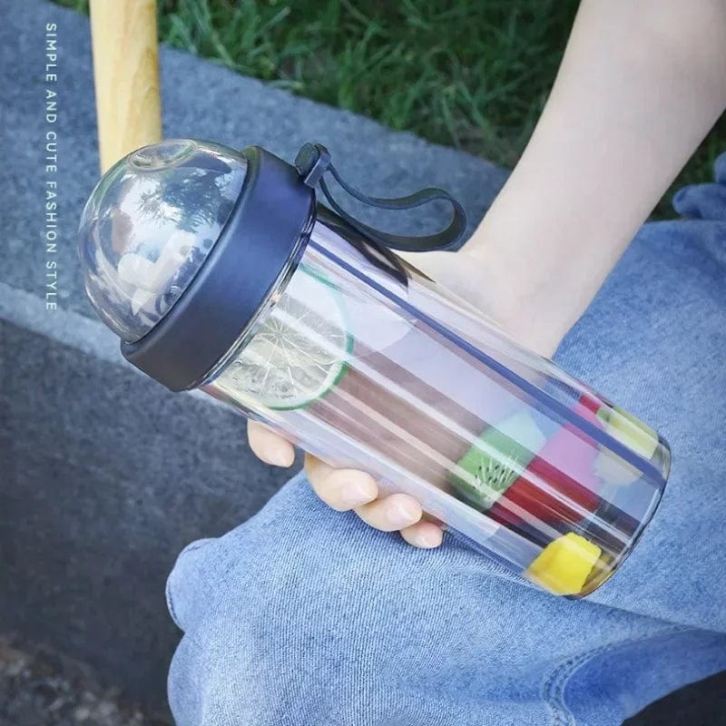 Creative Double Straw Water Bottle – Perfect for Couples and Great for Kids, Holds Two Different Drinks in One Bottle, Ideal for Camping, Hiking, Backpacking, Travel, Office