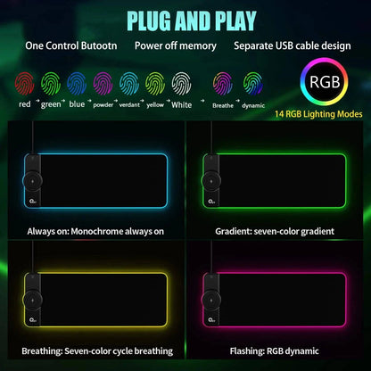 Dynamic Wireless Charging RGB Gaming Mouse Pad - Smart Shop (Online Store for wise shoppers) 