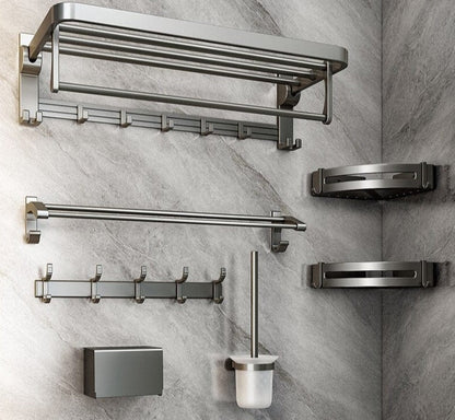 Easy Organizer Bathroom Aluminum Foldable Towel Rack