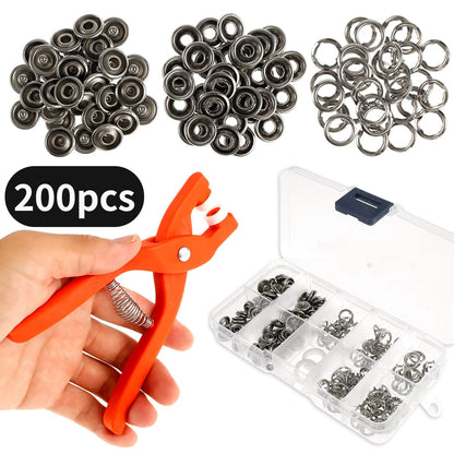 Easy Snap Button Fastener Set (200pcs)