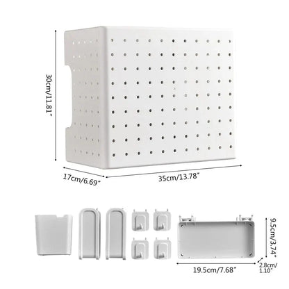 Pegboard Combination Kit with Accessories, Wall-Mounted Peg Board Hanging Organizer for Garage, Kitchen, Living Room, Bathroom, Office