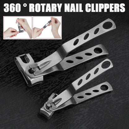 Effortless Nail Clippers 360° Rotating Head Stainless-Steel Nail Trimmer for Fingernails & Toenails