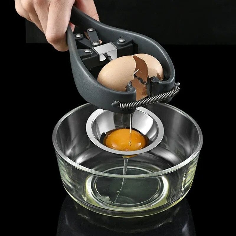 Egg Cracker, 304 Stainless-Steel Raw Egg Opener and Separator Kitchen Gadget