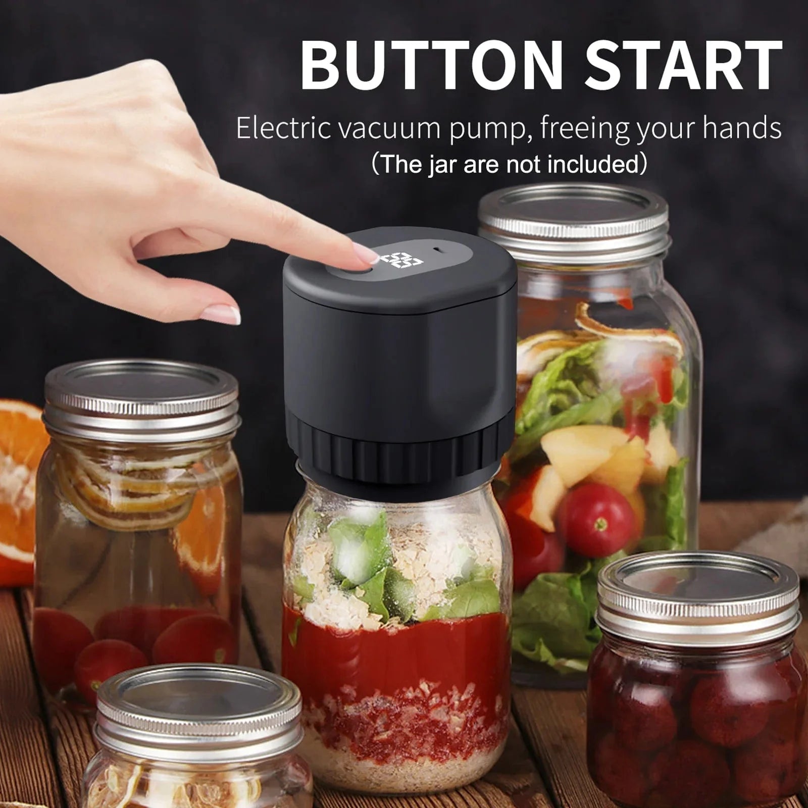 SearchFindOrder Black Electric Mason Jar Vacuum Sealer