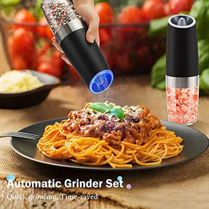 SearchFindOrder 1pcs silver Electric Salt & Pepper Grinder Set