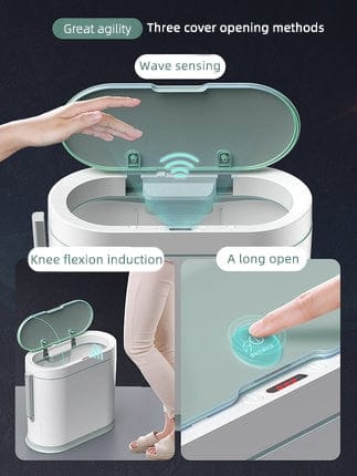 Touchless Motion Sensor Smart Trash Can with Toilet Brush