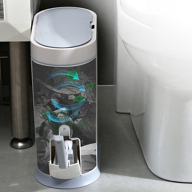 Touchless Motion Sensor Smart Trash Can with Toilet Brush