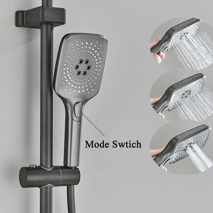 Elegant Modern 4-Function LCD Shower System - Shower Faucet Set with Rain Shower Head and Handheld Shower - High-Pressure Rain Shower System