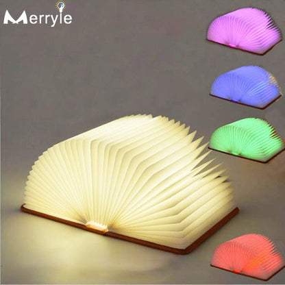 SearchFindOrder White-3 colors / S-10x8x2cm / China Enchant Fold 3D LED Rechargeable Book Lamp