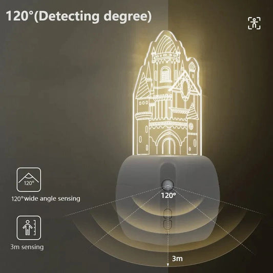 SearchFindOrder 1200mA Enchanted Castle Guardian Rechargeable LED Nightlight with Motion Sensor