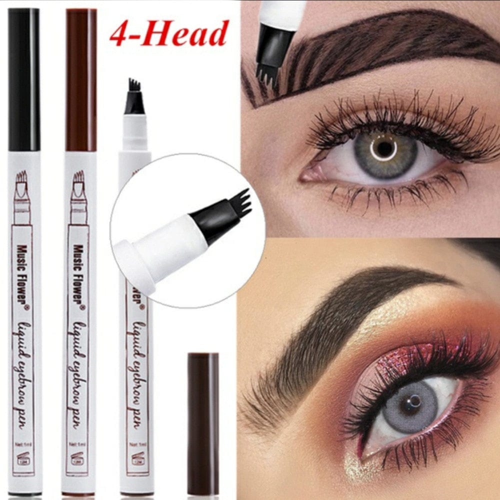 SearchFindOrder Chestnut Enhanced 4-Tip Precision Microblading Eyebrow Tattoo Pen for Flawless Brow Shaping