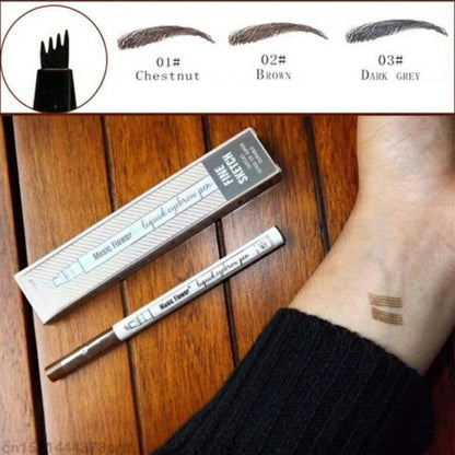 Eyebrow Pen Makeup Pencil with Micro-Fork Tip Applicator for Effortless Natural Looking Brows that Stays on All Day