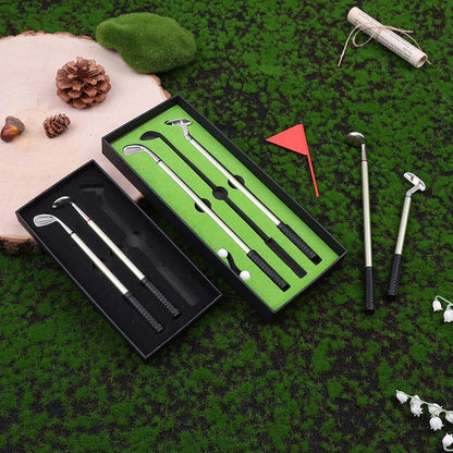 Mini Desktop Golf Pen Set, Golf Club Pen Gift Set with Putting Green, Flag, 3 Golf Clubs Pens & 2 Balls, Novelty Gift for Men, Women, Dad, Husband, Golf Enthusiast