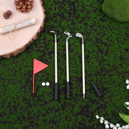 Mini Desktop Golf Pen Set, Golf Club Pen Gift Set with Putting Green, Flag, 3 Golf Clubs Pens & 2 Balls, Novelty Gift for Men, Women, Dad, Husband, Golf Enthusiast