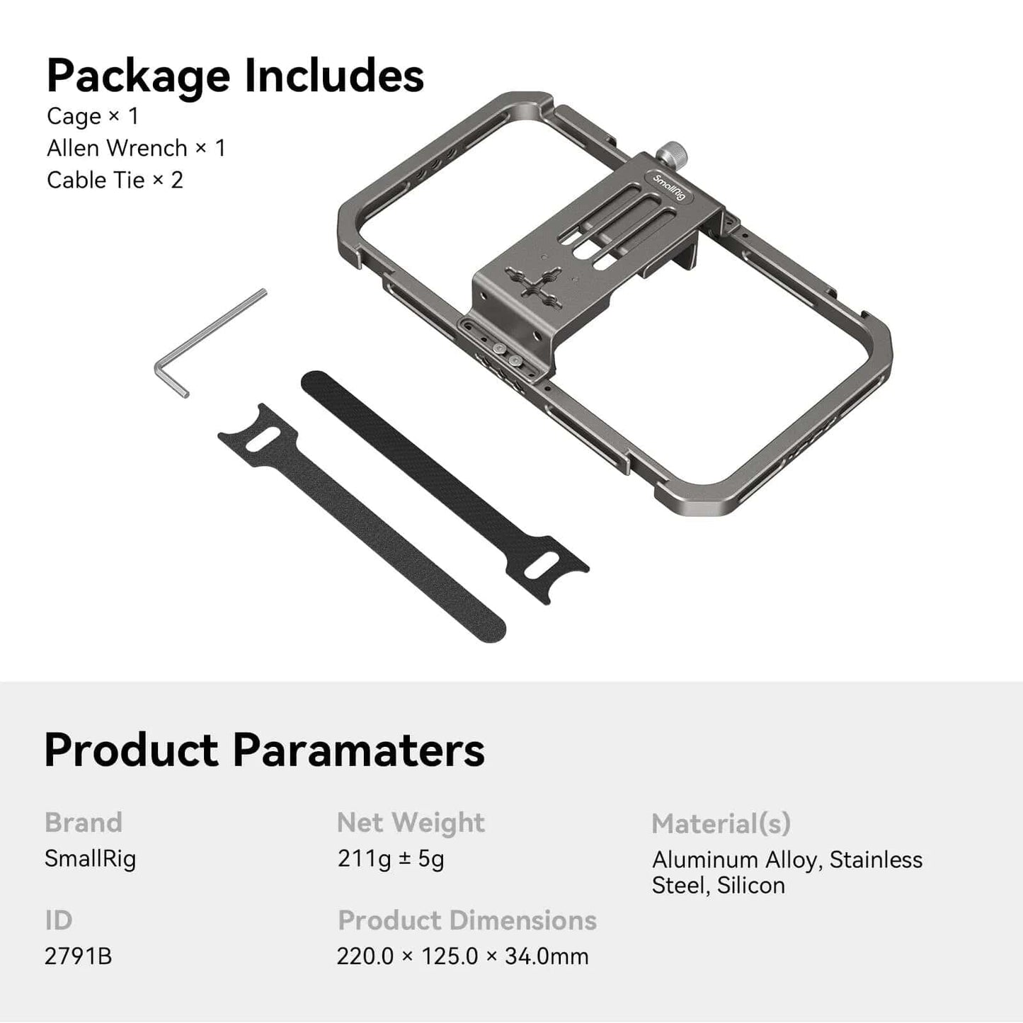 SearchFindOrder 4120 / China Expandable Smartphone Cage with Foldable Handles and Wireless Control for iPhone 14/13/12