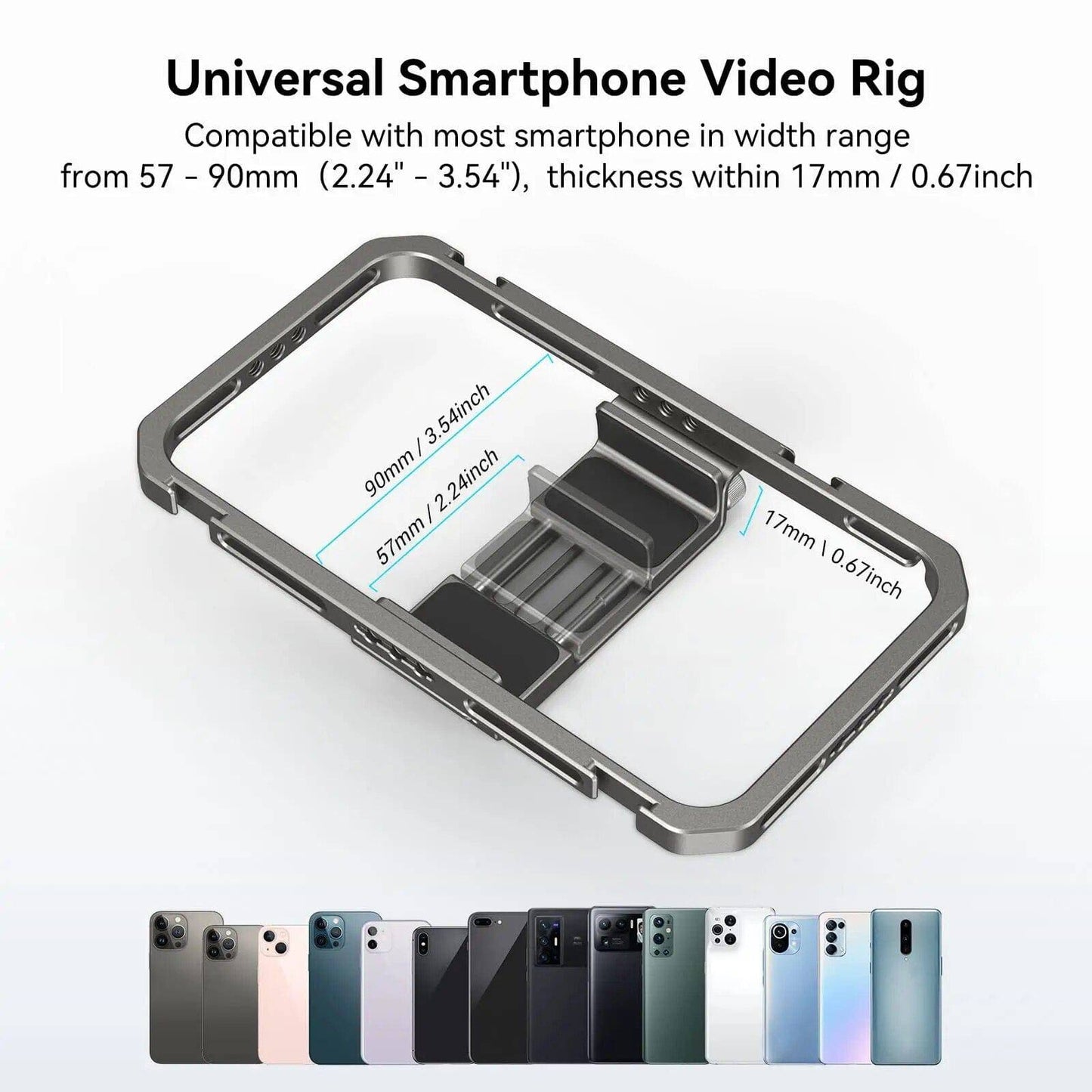 SearchFindOrder 2791B Expandable Smartphone Cage with Foldable Handles and Wireless Control for iPhone 14/13/12